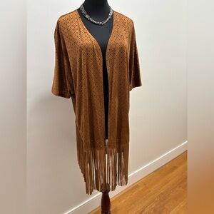 617. Jeans by Buffalo Brown Fringe Open Cardigan